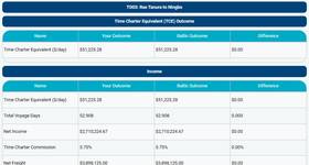Screenshot of the TCE Calculator. © Baltic Exchange