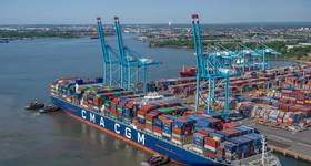 Six years after the Ideal-X's voyage, the Port Authority opened the world's first purpose-built container terminal, the Elizabeth-Port Authority Marine Terminal. Today, the equivalent of about 145 Ideal-X loads can arrive on a single ship. © Port Authority 