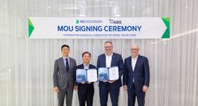 Photo Caption (L to R): Ki-sun Chung, Chairman & CEO, HD Hyundai; Hyung Kwan Kim, President & CEO of HD Korea Shipbuilding & Offshore Engineering; Patrick Ryan, ABS Senior Vice President and Chief Technology Officer; and John McDonald, ABS Chairman and CEO. © ABS