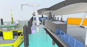 A planned electric charging station at Barangaroo wharf. Illustration: NSW government