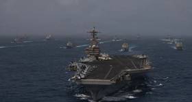 U.S. Navy Warships and Aircraft Transit Arabian Sea (Credit: US Navy)