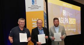 From left to right: Captain Paul LaMarre III, President, AGLPA, Patrick Kelly, Chief Executive Officer, Fraser Industries and Brian Oszakiewski, Executive Director, AGLPA