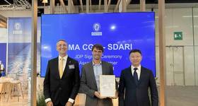 Bureau Veritas, CMA CGM and SDARI launch a Joint Development Project for an assisted container vessel concept at SMM. © Bureau Veritas