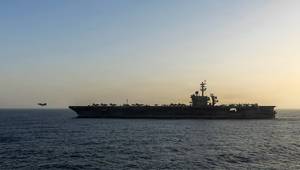 USS Abraham Lincoln (CVN 72) conducts U.S. blockade operations in the Arabian Sea, April 16. (U.S. Navy photo)