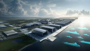 Design work is under way for Port Alpha, a greenfield “next-generation shipyard”.
Image courtesy Saronic Technologies