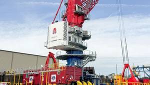 The CBG 500 E enhances river operations and marks a major step in strengthening the regional logistics infrastructure on the
Mississippi River.
Image courtesy Liebherr