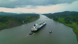 Escorted cargo ship travels between two oceans through Panama Canal waterway
Copyright helivideo/AdobeStock