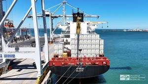 MSC Etoile at Victoria International Container Terminal. © International Container Terminal Services, Inc./Victoria International Container Terminal