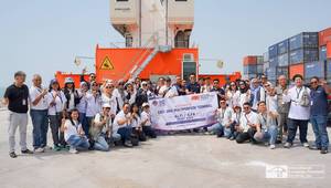 Members of the Indonesian Logistics and Forwarders Association (ALFI/ILFA) visit East Java Multipurpose Terminal (EJMT) in Lamongan to discuss trade opportunities and cargo connectivity between East Java and Eastern Indonesia. Credit: ICTSI