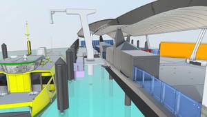 A planned electric charging station at Barangaroo wharf. Illustration: NSW government
