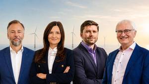 From left to right: Dr. Benjamin Vordemfelde (Chief Executive Officer), Natalia Kress (Chief Commercial Officer), Sebastian Zaitz (Chief Operating Officer) and Jan Boje Steffens (Managing Director until June 2026). © SeaRenergy Offshore Holding