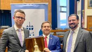 Left to right: SVP and General Counsel, Ingram Barge Company Andrew Brown; Rep. Chuck Fleischmann; WCI President/CEO Tracy Zea. Image courtesy WCI