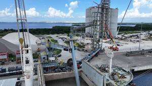 SESCO Cement receives first bulk cement delivery at Port Tampa Bay terminal. © SESCO Cement