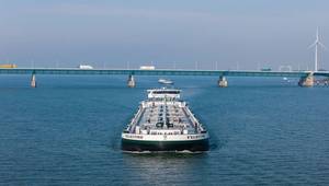 The 135-m tanker Felicitas was designed by RensenDriessen Shipbuilding and fitted out by Den Breejen Shipyard. Image courtesy AMS Barging