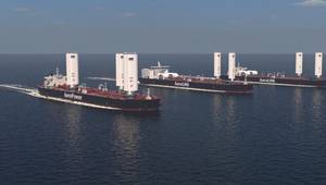 Union Maritime’s growing fleet of WindWings® powered vessels. Credit: Union Maritime