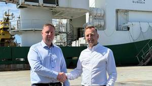 Vidar Rise, CEO of Shorly (left, and Styrk Bekkenes, Partner at Seacap, enter a partnership to provide ports with a simpler route to zero-emission, profitable operations. © Seacap