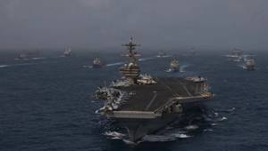 U.S. Navy Warships and Aircraft Transit Arabian Sea (Credit: US Navy)