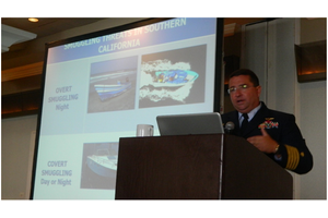 Capt. Jonathan Spaner, USCG, commander Sector San Diego, was a keynote speaker at Maritime Security 2015 West. (Photo by Will Lusk)