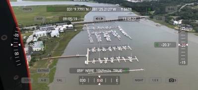 Crewmembers from Coast Guard Air Station Savannah conduct overflight assessments of the St. Simon Sound following Hurricane Dorian Sept. 5, 2019. The Coast Guard uses assets in the air and on the water to identify obstructions that would impact the safe navigation of our ports and waterways. U.S. Coast Guard Photo by Lieutenant Mark Bonner.
(Photo: USCG / Lieutenant Mark Bonner)