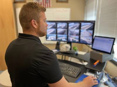 CPA Director of Public Safety & Security Cory Dibble monitors Port security cameras
(Photo: Canaveral Port Authority)