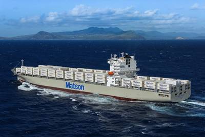 MAN Energy Solutions’ after-sales division, MAN PrimeServ, will retrofit the MAN B&W 7S90ME-C main engine aboard the Daniel K. Inouye – a 3,600 teu containership in the Matson fleet – to an MAN B&W 7S90ME-GI type capable of operating on LNG and fuel oil. Photo courtesy MAN Energy Solutions/Matson