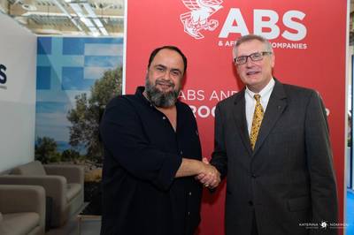 Evangelos Marinakis, Chairman of Capital Maritime and Trading Corp and Christopher J. Wiernicki, ABS Chairman, President and CEO. Photo courtesy ABS