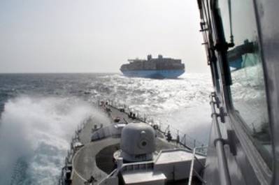 Naval Escort in Gulf of Aden: Photo credit NATO Ocean Shield