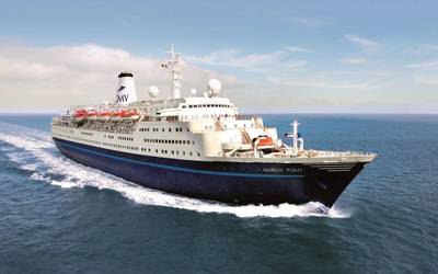 The CMV operated cruise vessel Marco Polo will be making several calls to Cardiff over the summer. Photo: Associated British Ports