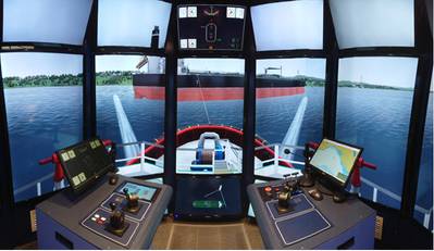 AMC recently installed 2 Rotortug simulator bridges, the first of its kind on Tasmania and Australia’s east coast. Image courtesy KOTUG Training