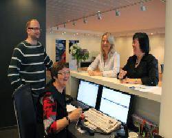 Geir Skjeret, Margit Nygjerde, Elisabeth Nytun Fredriksen and Anne Karin Nygjerde are happy to achieve employee bonus in ULSTEIN.