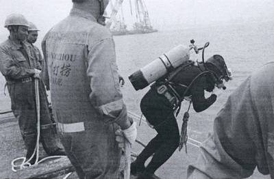 Zhong Haifeng, senior diver and deputy of the Engineering Team of Guangzhou Salvage, will receive the IMO Award for Exceptional Bravery At Sea for rescue three people from a sunken cargo ship. (Photo: Guangzhou Salvage, China)