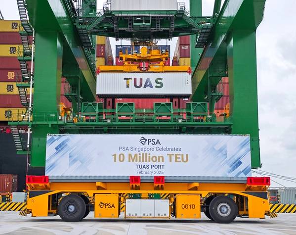 PSA Tuas Port 10mil TEU Photo: PSA Singapore 
