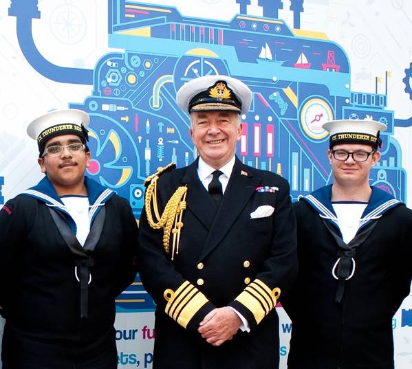 Admiral Lord West of Spithead with Sea Cadets at Seafarers UK’s Annual Meeting last year.   (Photo: Seafarers UK)