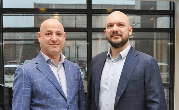 Alessandro Crocitto (left) is heading the new Blue Water office in Milan. Also pictured is Thomas Bek, Global Director of Blue Water’s Energy & Project Division. (Photo: Blue Water)