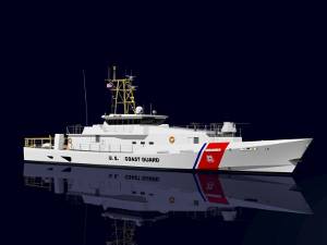 Artist’s rendition of the Sentinel Class 154 ft. Patrol Boat for the U.S. Coast Guard, being built by Bollinger Shipyards, Inc. (Photo courtesy Bollinger / Damen)