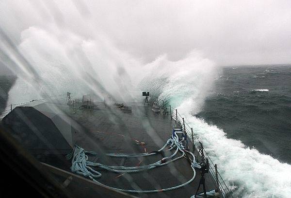 LCS 3 in Atlantic Storm: Photo credit USN