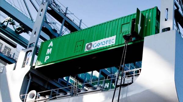 Cavotec´s PowerFit is a containerized ship-mounted cable management system. © Cavotec