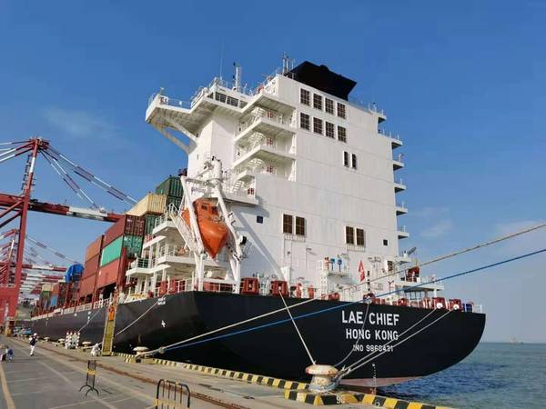 MV Lae Chief is the first out of three 2,750TEU newbuilds that will be deployed on Swire Shipping’s NAX service. Its sister vessels, MV Noumea Chief and MV Suva Chief, are expected to be deployed into service in 2021. Image: Swire Shipping