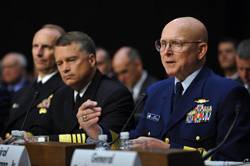 Coast Guard Commandant Adm. Bob Papp testifies on at the Senate Committee Senate Committee on Foreign Relations at a hearing on the Law of the Sea Convention. U.S. Coast Guard photo by Petty Officer 2nd Class Patrick Kelley.