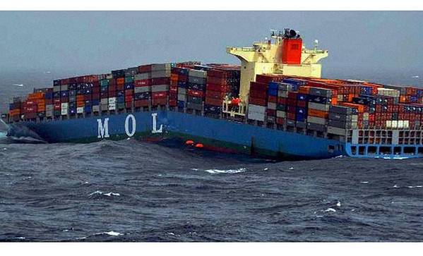 MOL Comfort before sinking: Photo courtesy Indian Coast Guard