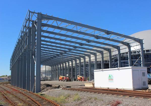 Construction begins on rail canopy at AV Dawson’s freight terminal in Middlesbrough (Photo: AV Dawson) 