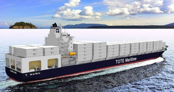 TOTE Container Ship: Image credit MAN/TOTE
