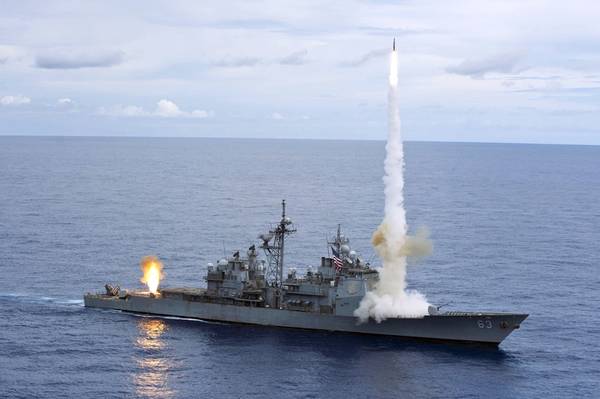 USS Cowpens Missile Shoot: Photo credit USN