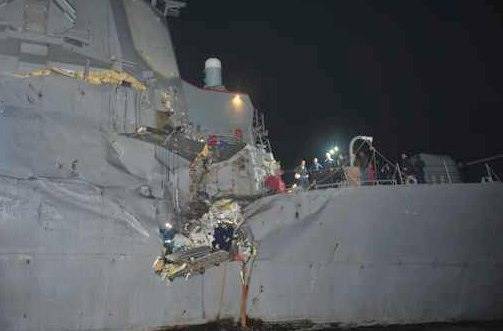 Damaged USS Essex:Photo credit USN
