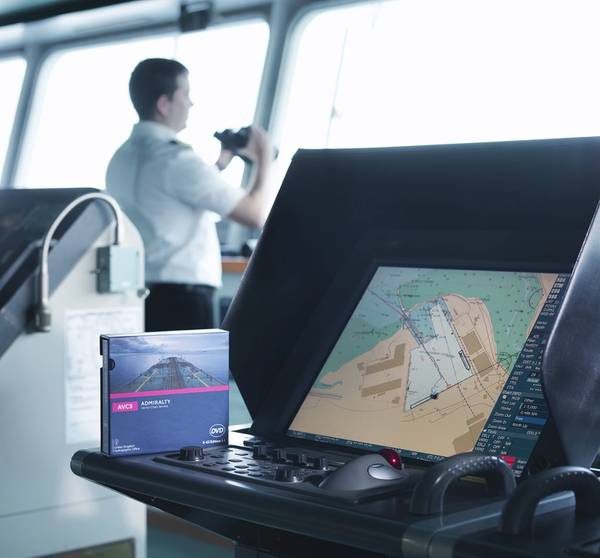 ECDIS and the ADMIRALTY Vector Chart Service on the bridge of a ship.