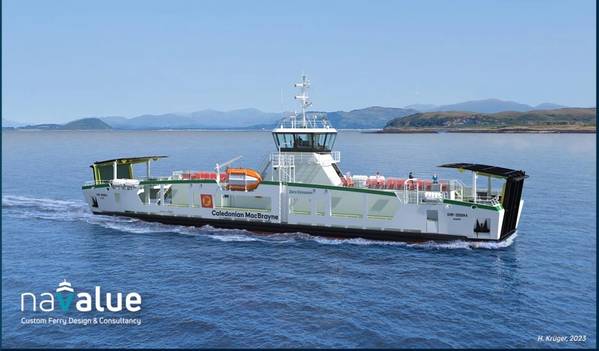 The 7 all electric ferries, equipped with Corvus Dolphin Batteries will operate zero-emission on the Scottish west coast serving the routes: Colintraive – Rhubadoch, Sconser – Raasay, Tarbert – Portavadie, Iona – Fionnphort, Tobermory – Kilchoan, Lochaline – Fishnish and Tayinloan – Gigha. Photocredit: naValue