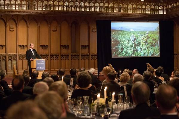 Explorer Sir Ranulph Fiennes at the IMarEST's annual dinner at the Guildhall