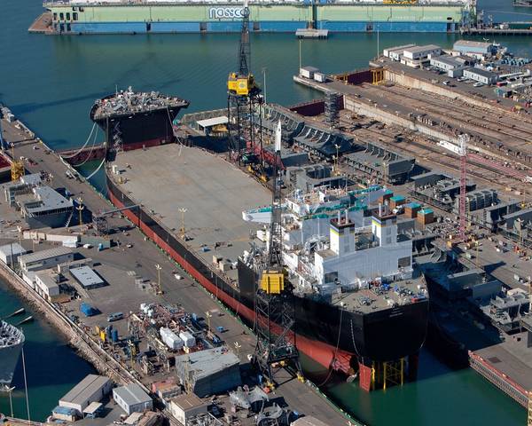 The first Mobile Landing Platform (MLP) ship, USNS Montford Point. (Photo: NASSCO)