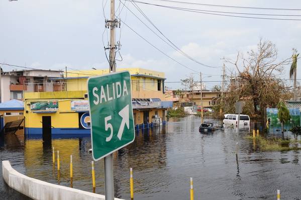 Flooded area in Puerto Rico in the aftermath of Hurricane Maria (Photo by Jose Ahiram Diaz-Ramos / Puerto Rico National Guard)