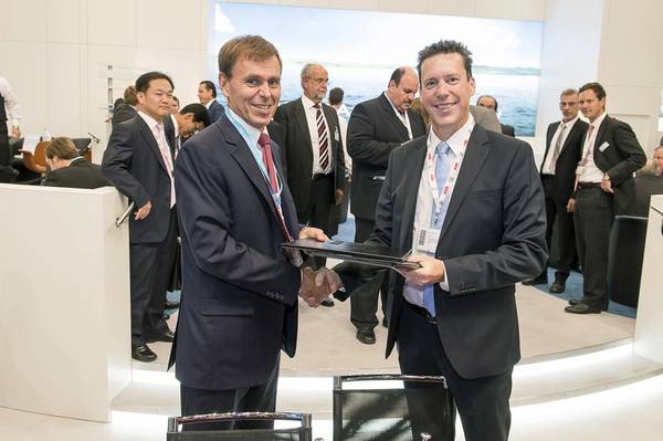 At the SMM in Hamburg Tor E. Svensen, CEO of DNV GL Maritime and Nick Topham, MD of Ahrenkiel Steamship signed a cooperation agreement to consolidate Ahrenkiel Steamship’s entire fleet at DNV GL.